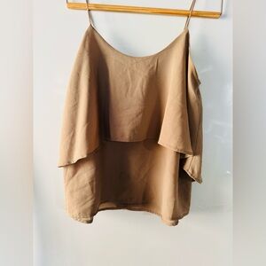 Tan Layered Spaghetti Strap Top